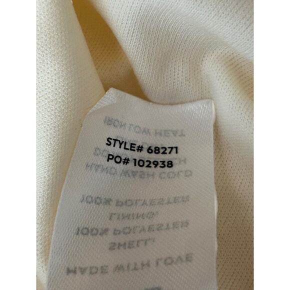 Lulus Dress Size Large Be a Dear Tie Front Mini in Cream Smocked Back Swiss Dot - Picture 11 of 14